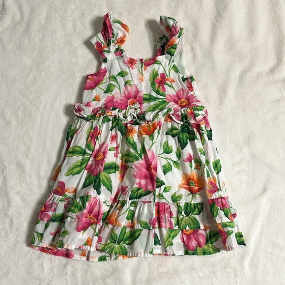 Janie and Jack Pink and Green Floral Dress - Picture 3 of 8